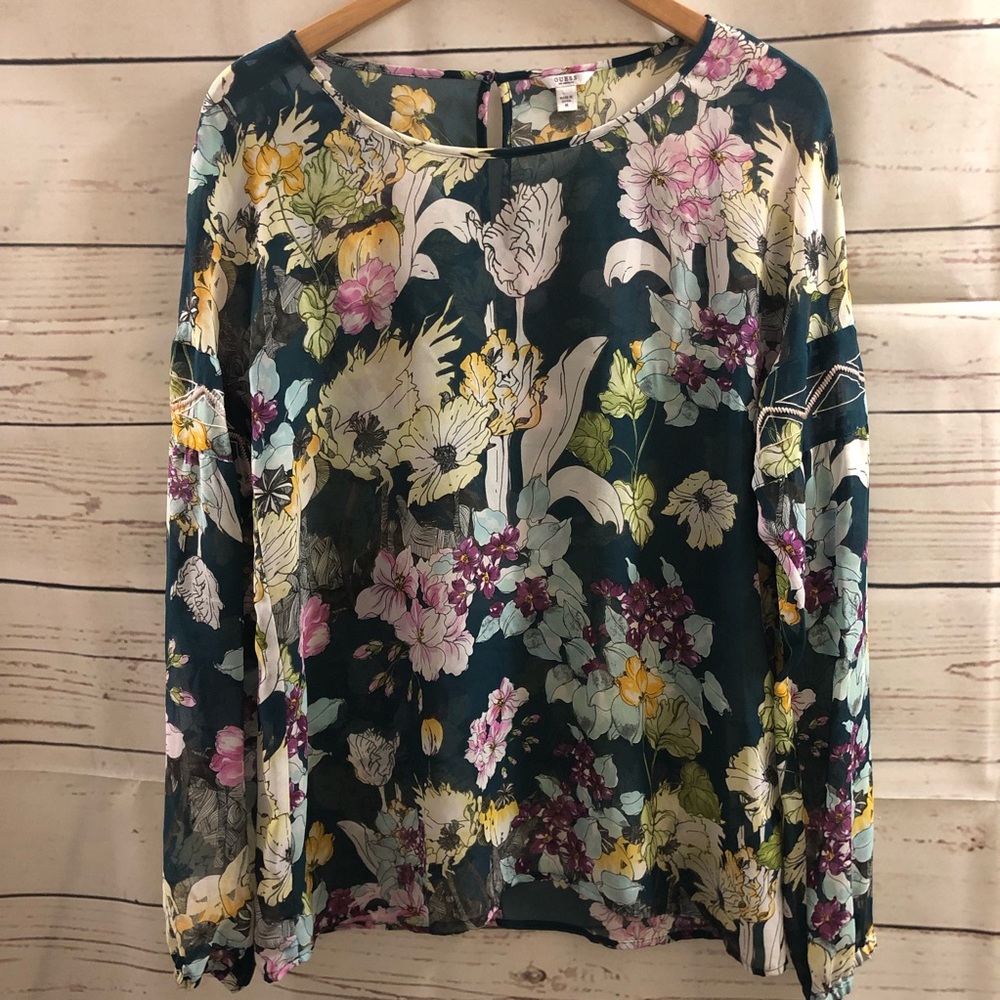 Guess Sheer Floral Top